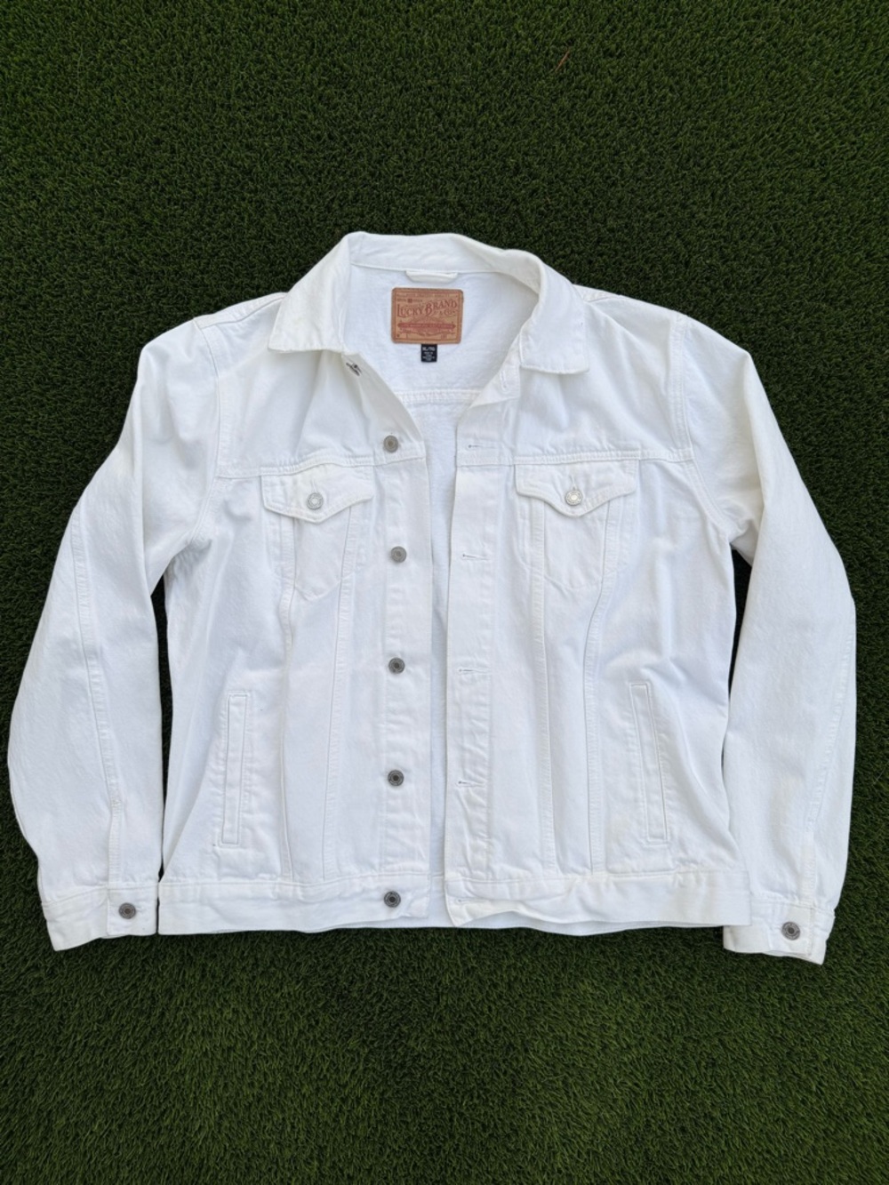 Lucky Brand - Men’s White Denim Jacket - Classic Button Front